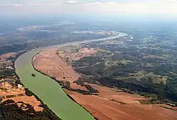 The Ohio River gives water for food crops.