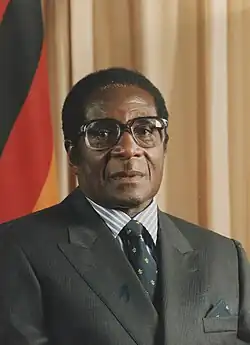 A photograph of Robert Mugabe
