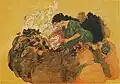 Morgiana pours boiling hot oil into the jars in which the thirty nine Thieves were hiding.