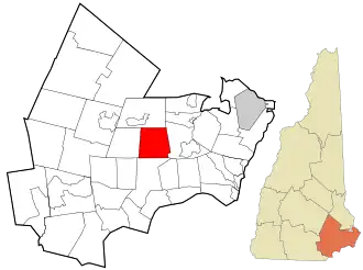 Location in Rockingham County and the state of New Hampshire.