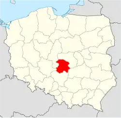 Location of the Archdiocese of Łódź