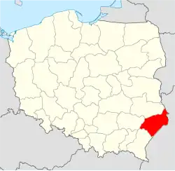 Location of the Diocese of Zamość-Lubaczów