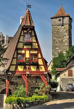 The Gerlachschmiede forge and the Rödertorturm wall tower