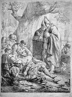 Rudolf of Rheinfelden loses his arm in combat during the Battle on the Elster.