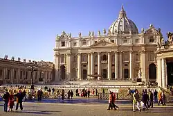 St. Peter's Basilica stands on the site where Peter, a disciple of Jesus is believed to have been buried.