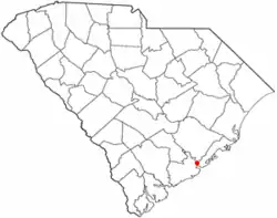 Location of Charleston in South Carolina.
