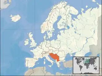 Location of Socialist Federal Republic of Yugoslavia