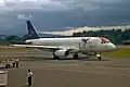 A former LACSA plane that was painted in the TACA paint-job