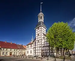 Town Hall in Nowe Warpno from 1697 is one of the most distinctive town halls in Poland