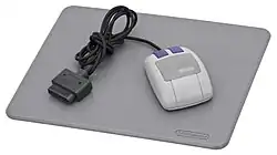 A mouse for the Super Nintendo console.