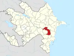 Map of Azerbaijan showing Sabirabad Rayon
