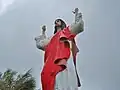 The statue of Jesus.