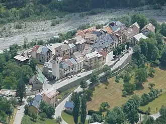 A view of the village from the road to the Col des Champs