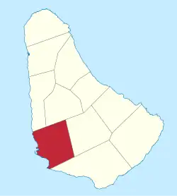 Map of Barbados showing Saint Michael