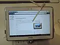 2012: The Samsung Galaxy Note 10.1 comes with a stylus pen that lets people draw on the screen as if it was a piece of paper.