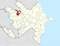 Map of Azerbaijan showing Samukh raion