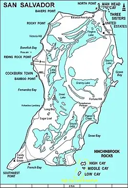 Map of San Salvador Island