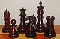 Chess pieces: red sandalwood
