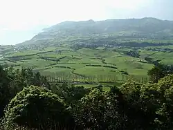Southeastern coast of São Miguel with the landscape of the Povoação caldera.