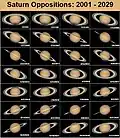 How Saturn's rings appear to us over the 29 years it takes Saturn to orbit the sun