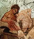 Erotic mosaic of a satyr and nymph