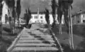 Castiglioni staircase, like a waterfall on the lake, Piazzetta di Lierna Lake Como, 1940
