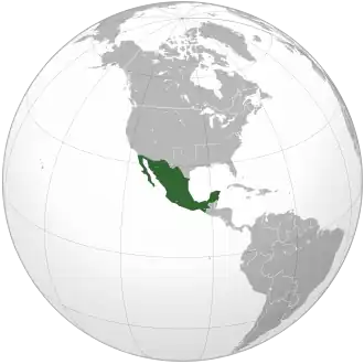 Territory of the Second Mexican Empire upon establishment