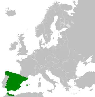 European borders of the Second Spanish Republic, as well as the Spanish protectorate in Morocco