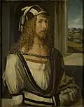 Albrecht Dürer,Self-portrait with landscape, 1498