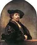 Self portrait- Rembrandt had seen portraits by Raphael and Titian. c.1640