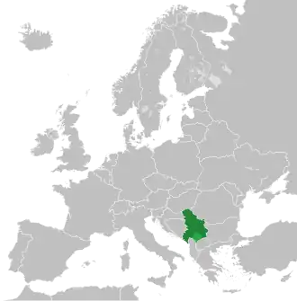 Location of Republic of Serbia and Montenegro