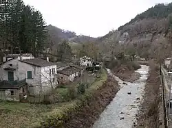 The River Foglia (right) in Sestino