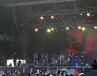 From left to right: Clint Lowery, Lajon Witherspoon, Vinnie Hornsby, Morgan Rose and John Connolly performing at Nova Rock Festival in 2009
