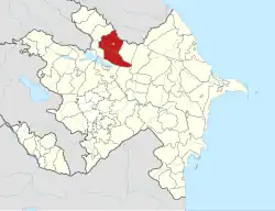 Map of Azerbaijan showing the Shaki District