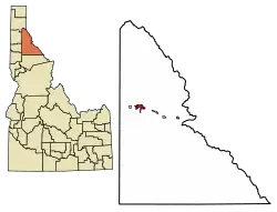 Location of Kellogg in Shoshone County, Idaho.