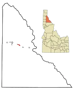 Location of Osburn, Idaho