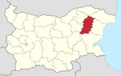 Location of Shumen Province in Bulgaria