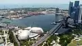Bird's eye view of the Marina Bay Street Circuit, two days before the 2008 race