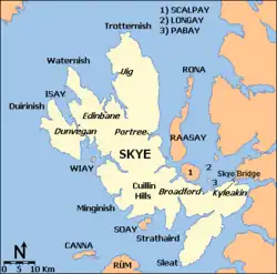 A map of Skye and the surrounding islands