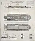 Plan of the slave ship Brookes, showing how tightly slaves were packed into the ship.