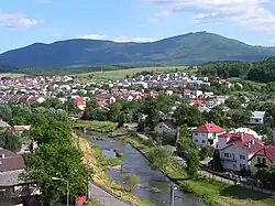 A view of Snina with Vihorlat Mountains in the background