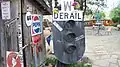 Old railroad block signal on display in "Juan's Garden."