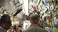 Interior of the Snow Cap with its thousands of business cards on the walls.  Order window is to the right