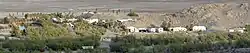 Zzyzx, showing Lake Tuendae (left) and the now-Desert Studies Center