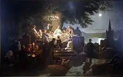 Sommernacht am Rhein by Christian Eduard Boettcher, 1862