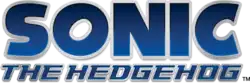 The box art of Sonic the Hedgehog, depicting the titular character running in the kingdom of Soleanna. The game's logo is shown in the middle of the box.