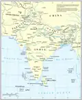 Map of UN's version of the South Asia region