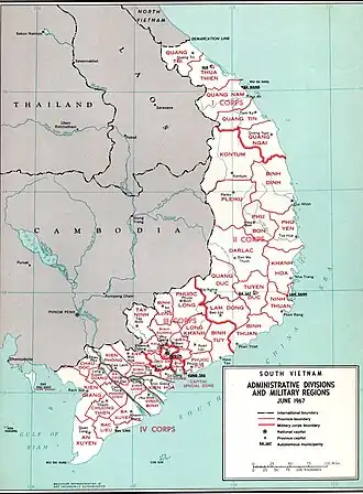 Administrative divisions and Military Regions, June 1967.