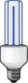 A compact fluorescent light bulb.