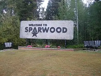 Welcome to Sparwood sign